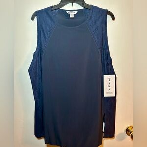 NWT Athleta Navy blue Zephyr Lace Tank Size Large